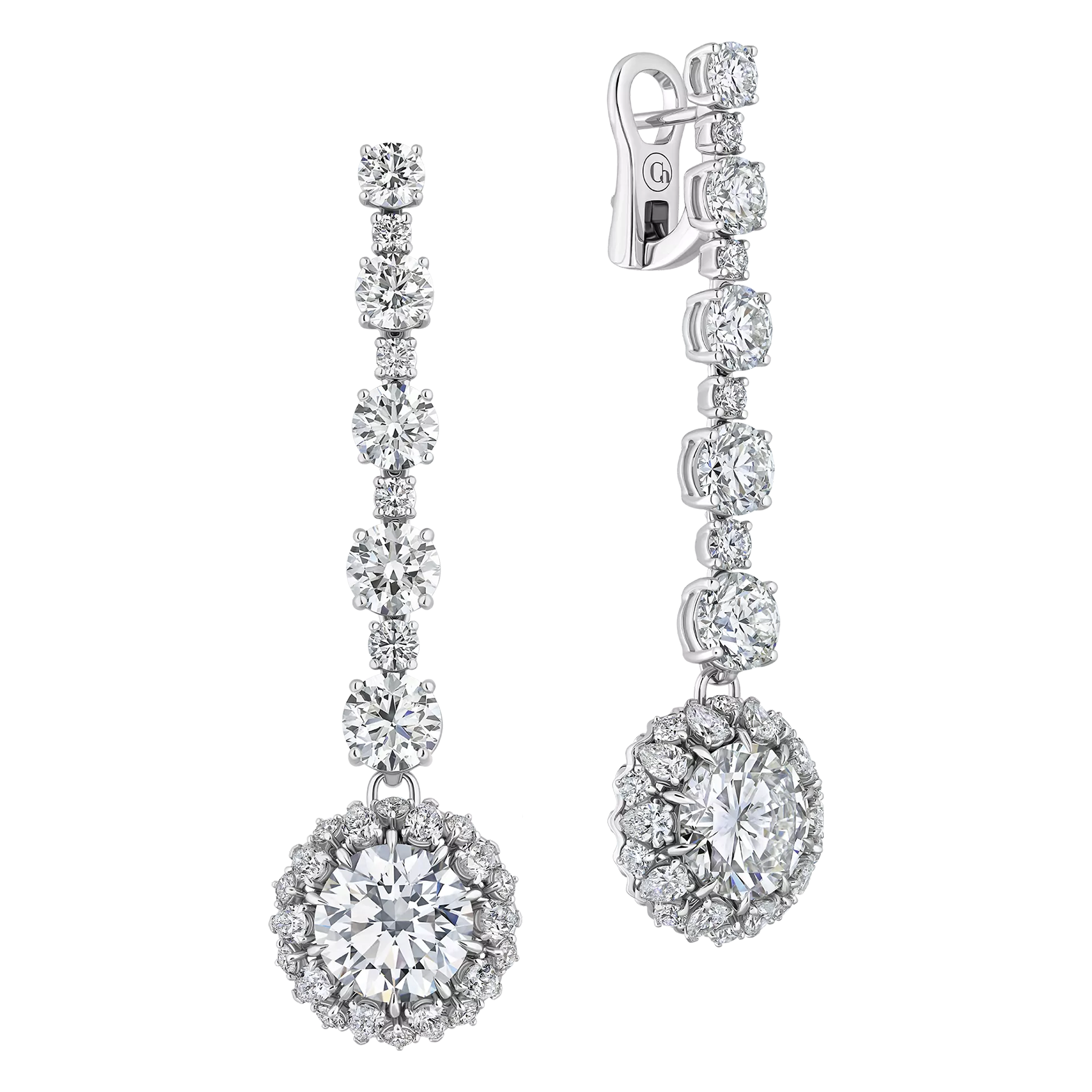 Серьги с бриллиантами, белое золото