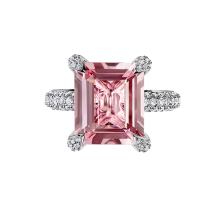 Кольцо с морганитом и бриллиантами, белое золото 2