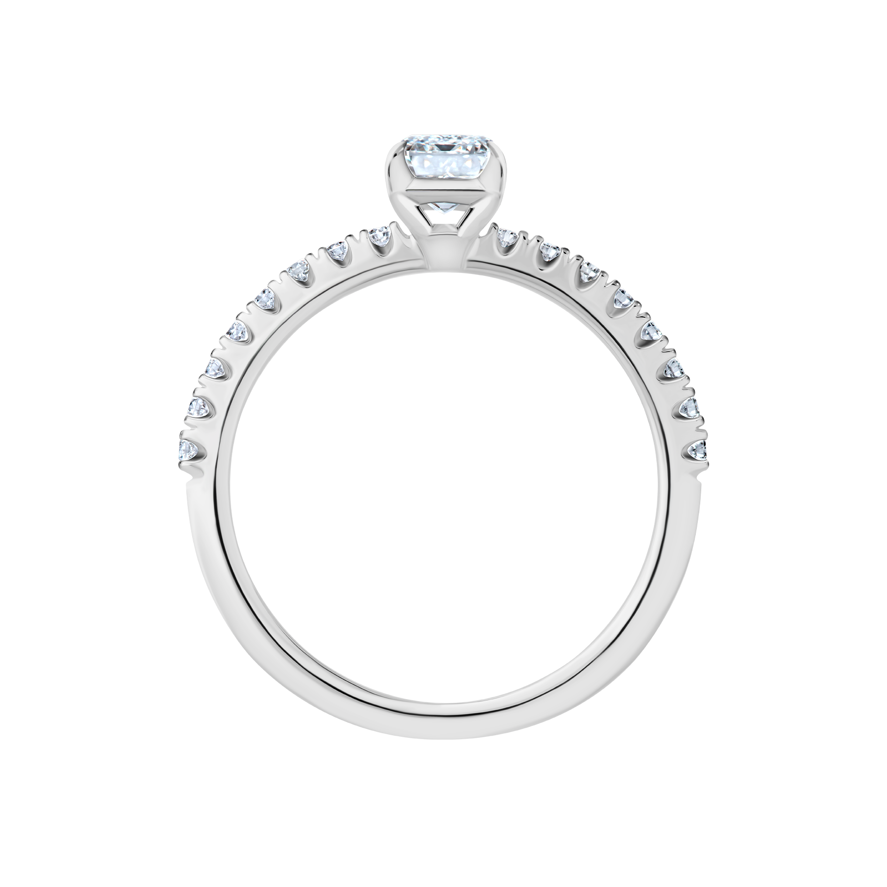 Кольцо с бриллиантами, белое золото