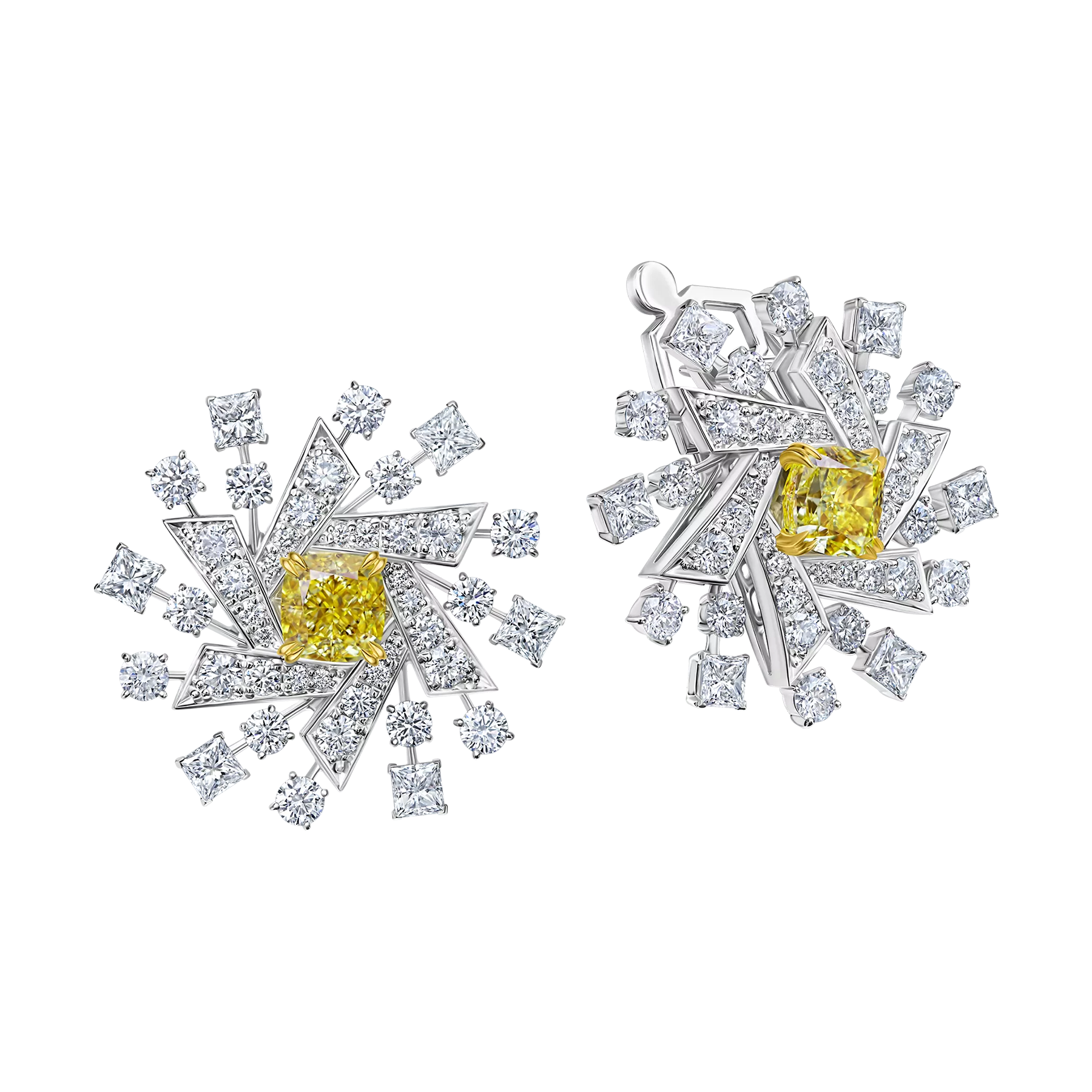 Серьги с бриллиантами, белое золото