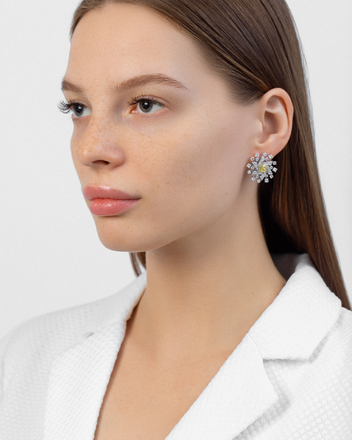 Серьги с бриллиантами, белое золото 2