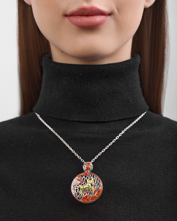 Подвес с бриллиантом, белое золото, н.керамика 2