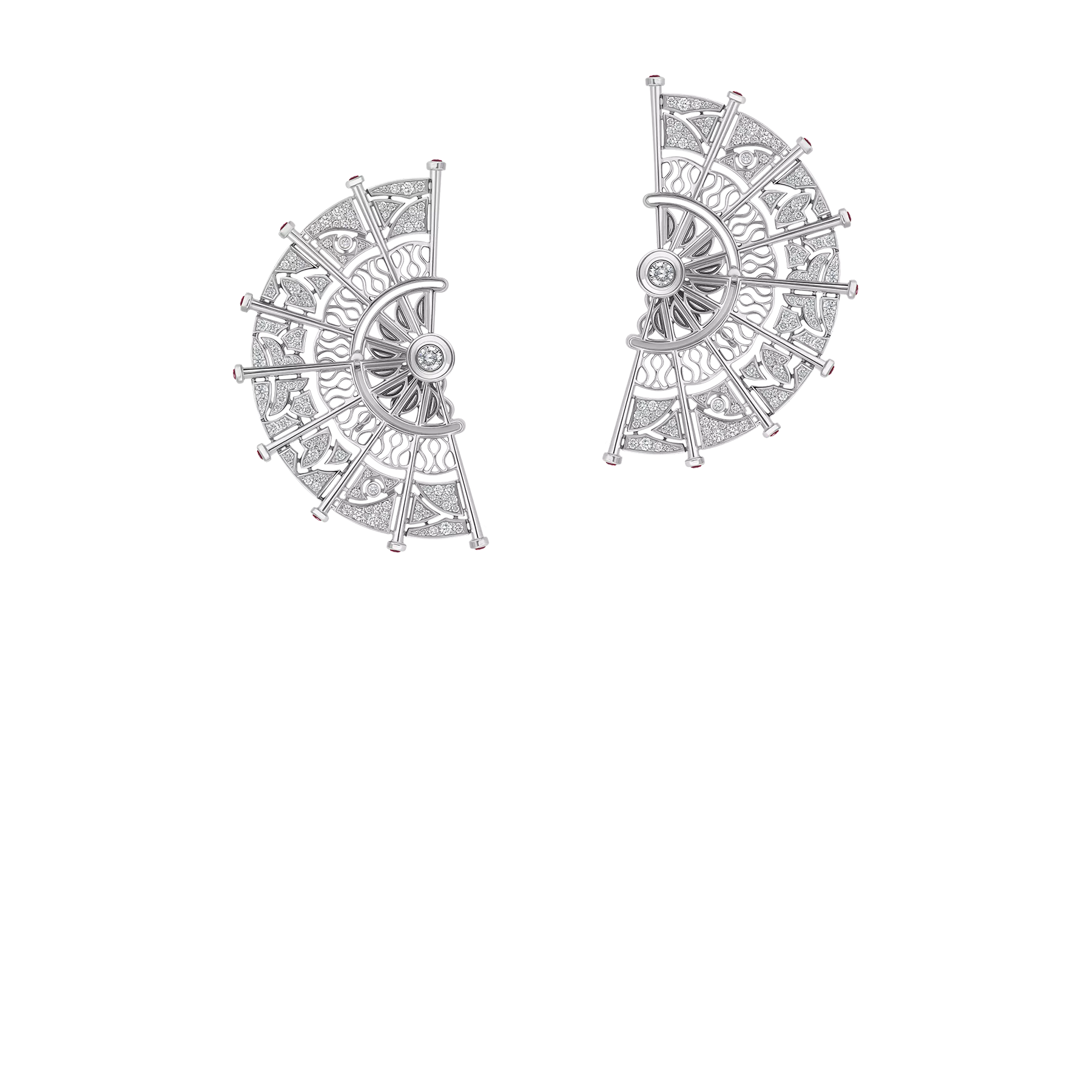 Серьги с бриллиантами, белое золото