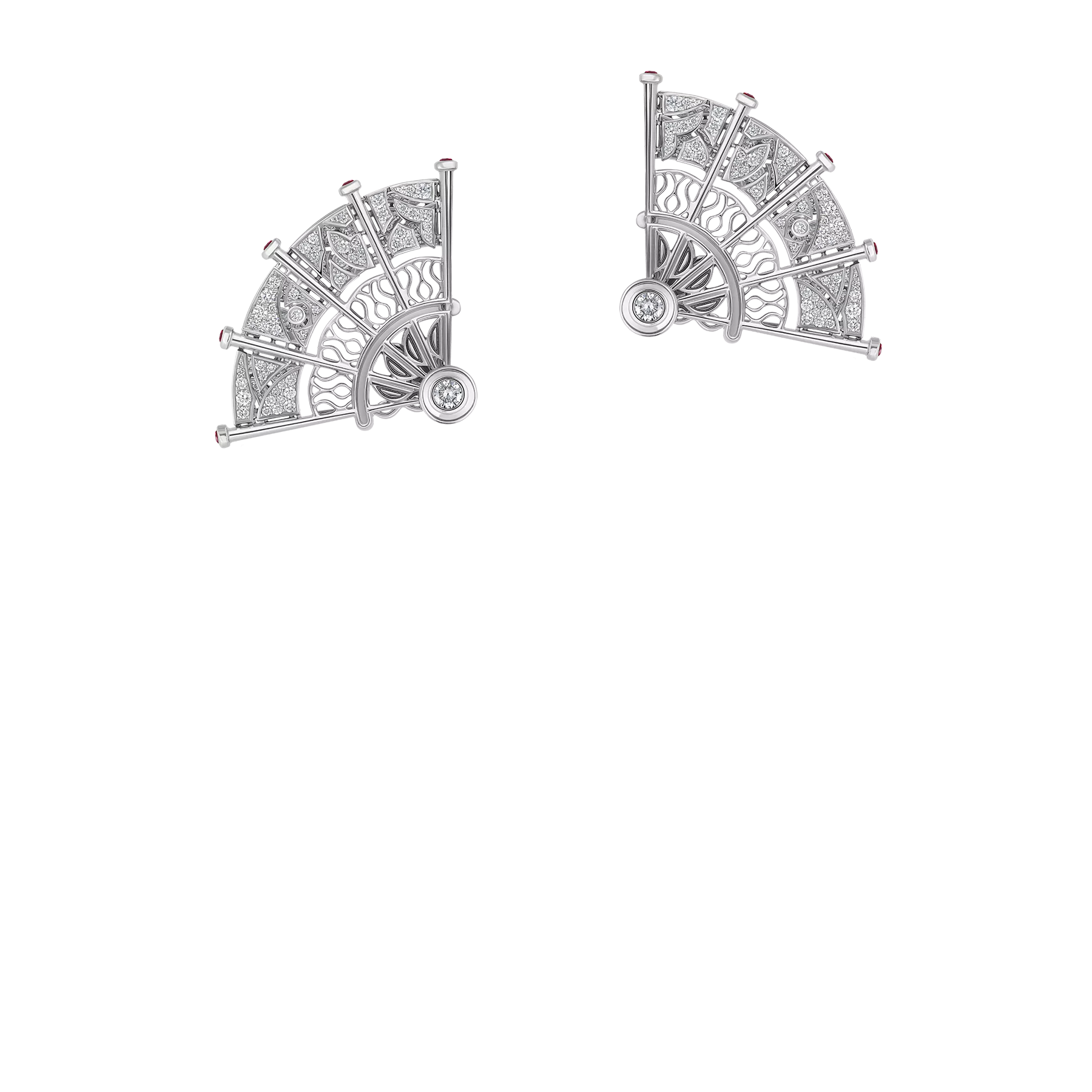 Серьги с бриллиантами, белое золото