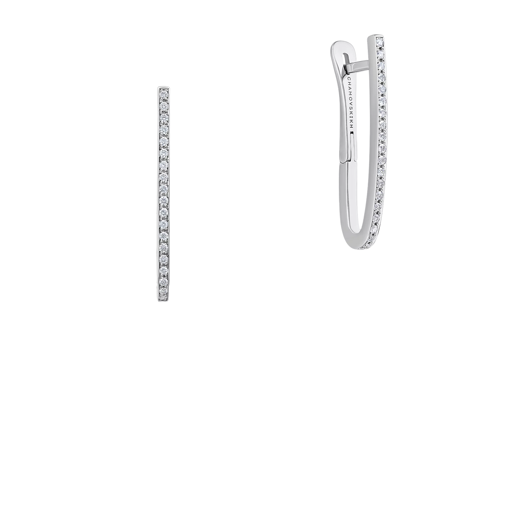 Серьги с тсаворитами и бриллиантами, белое золото