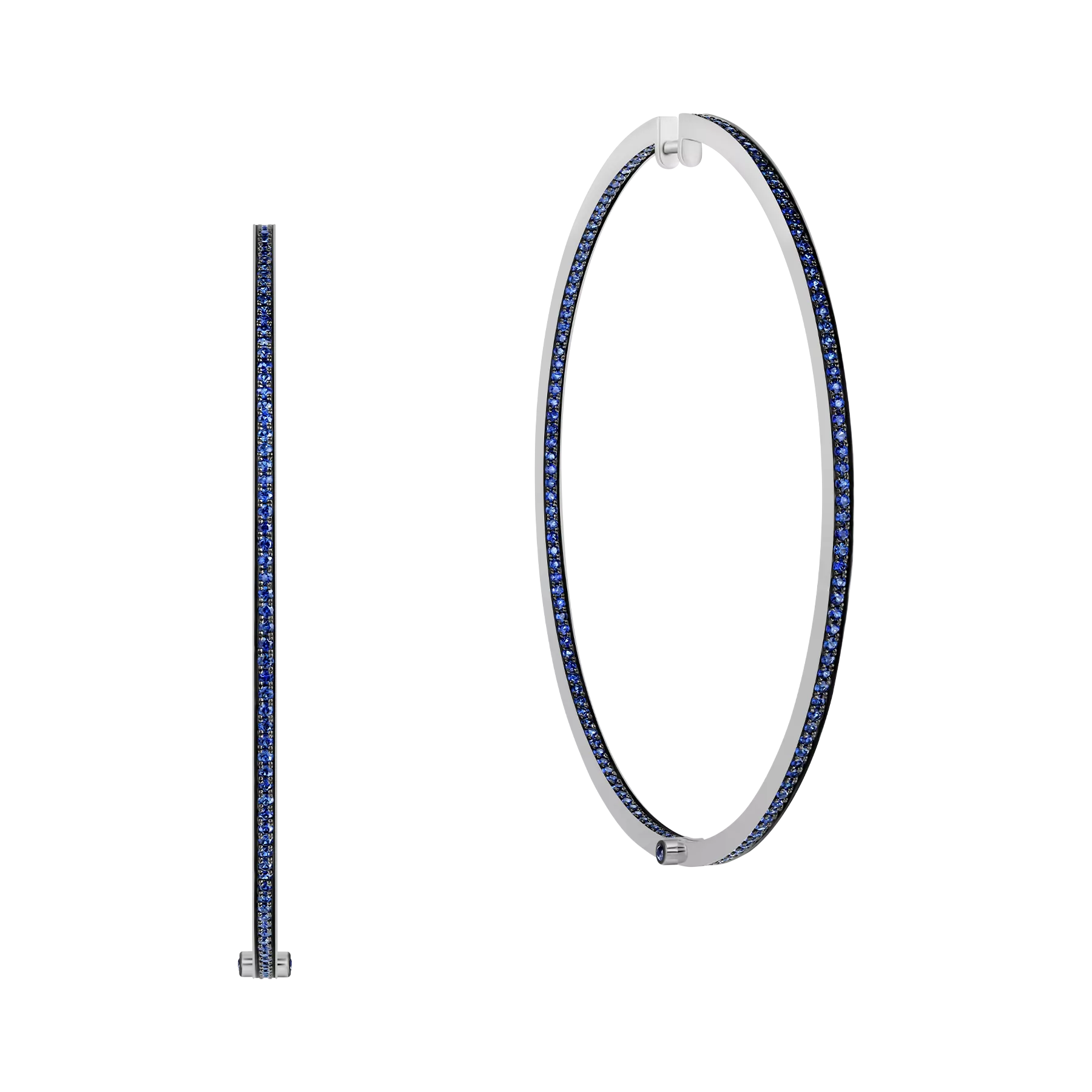 Серьги с сапфирами, белое золото