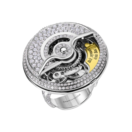 Кольцо с бриллиантами, белое золото 1