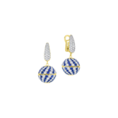 Серьги с сапфирами и бриллиантами, желтое золото