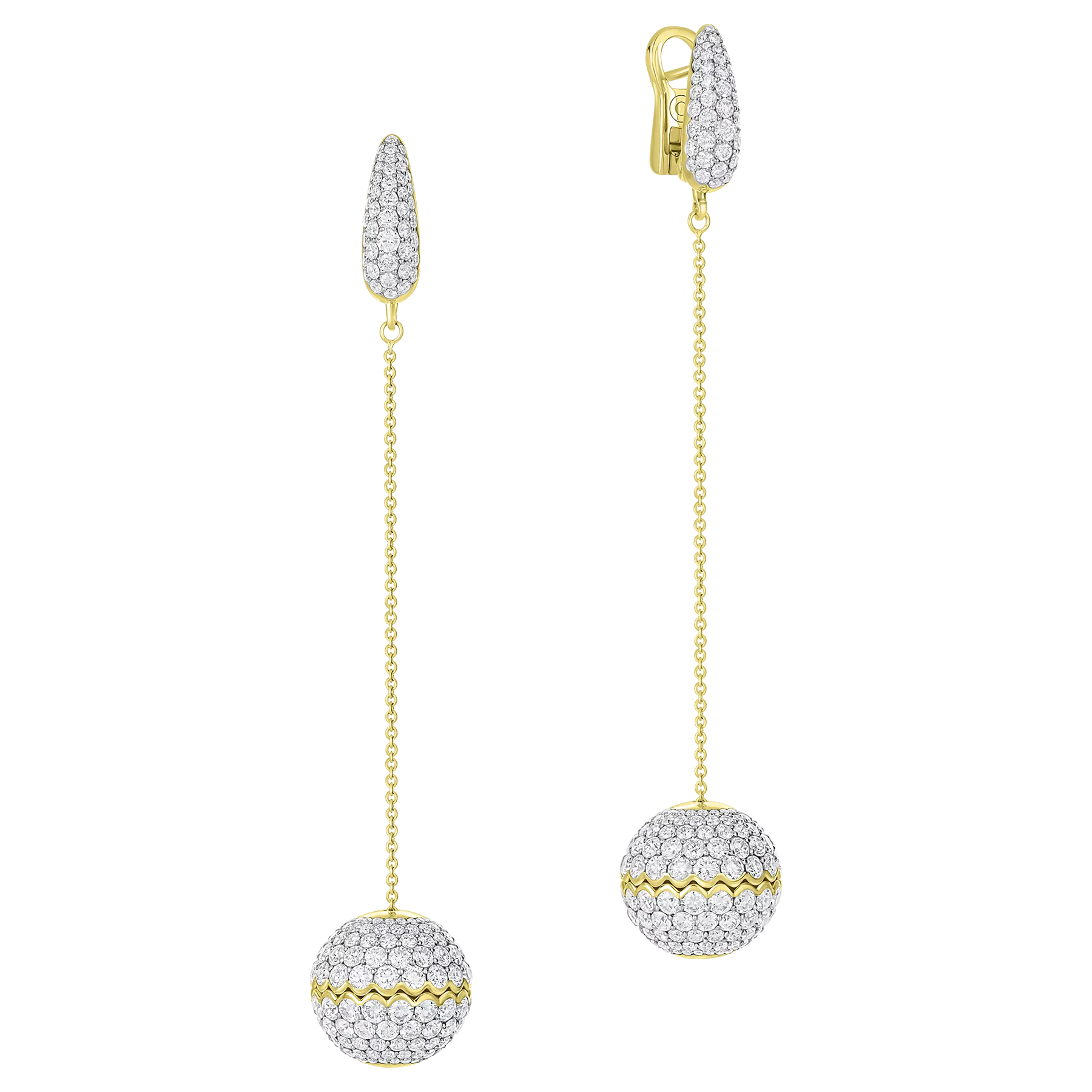 Серьги с бриллиантами, жёлтое золото