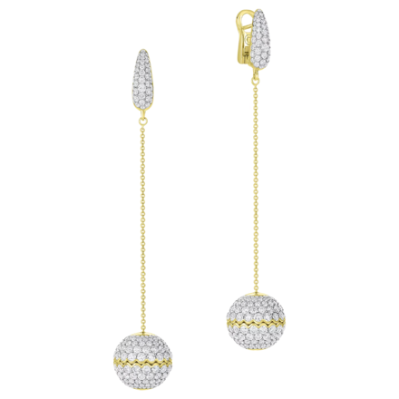 Серьги с бриллиантами, жёлтое золото 1