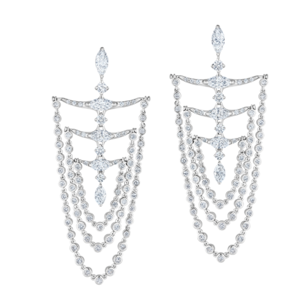 Серьги с бриллиантами, белое золото 2