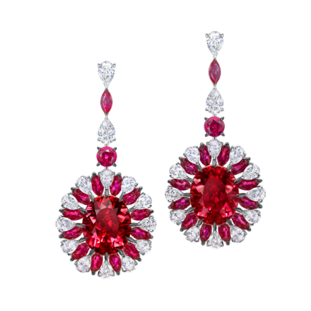 Серьги Rosetta с рубеллитом и бриллиантами, белое золото 2