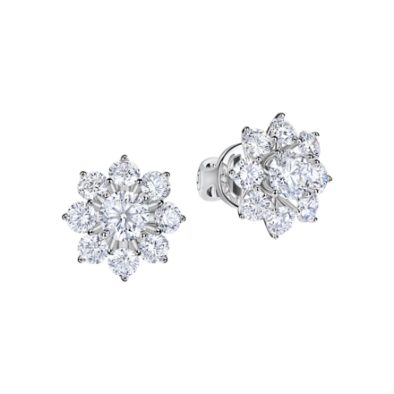 Пусеты с бриллиантами, белое золото 1