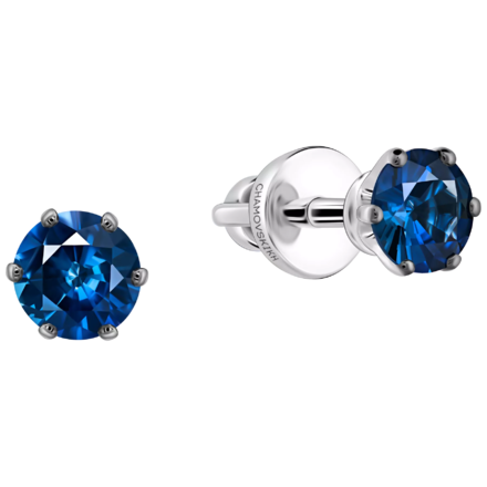 Пусеты с сапфирами, белое золото, н.керамика 1