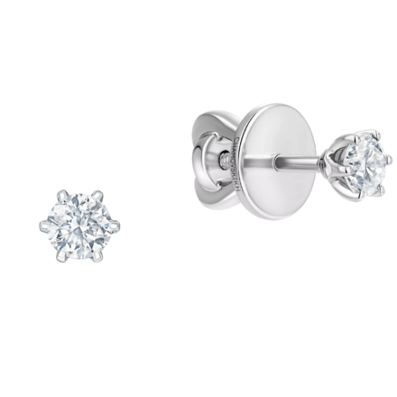 Пусеты с бриллиантами, белое золото 2