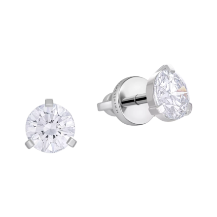 Пусеты с бриллиантами, белое золото 1