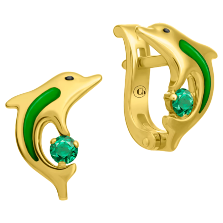 Серьги с изумрудами, желтое золото, н.керамика 1