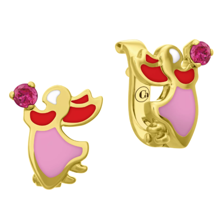 Серьги с рубинами, желтое золото, н.керамика 1