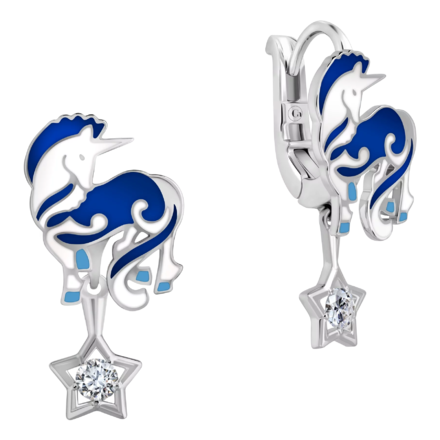 Серьги с бриллиантами, белое золото, н.керамика 1