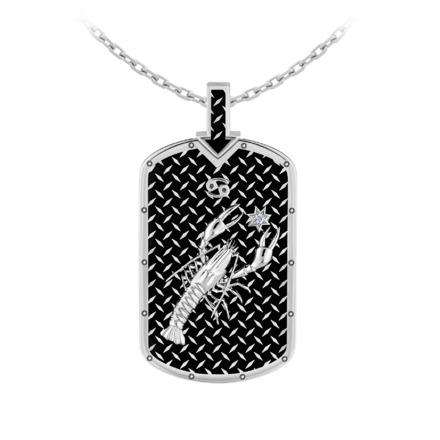 Подвес с бриллиантом, белое золото, нанокерамика 1