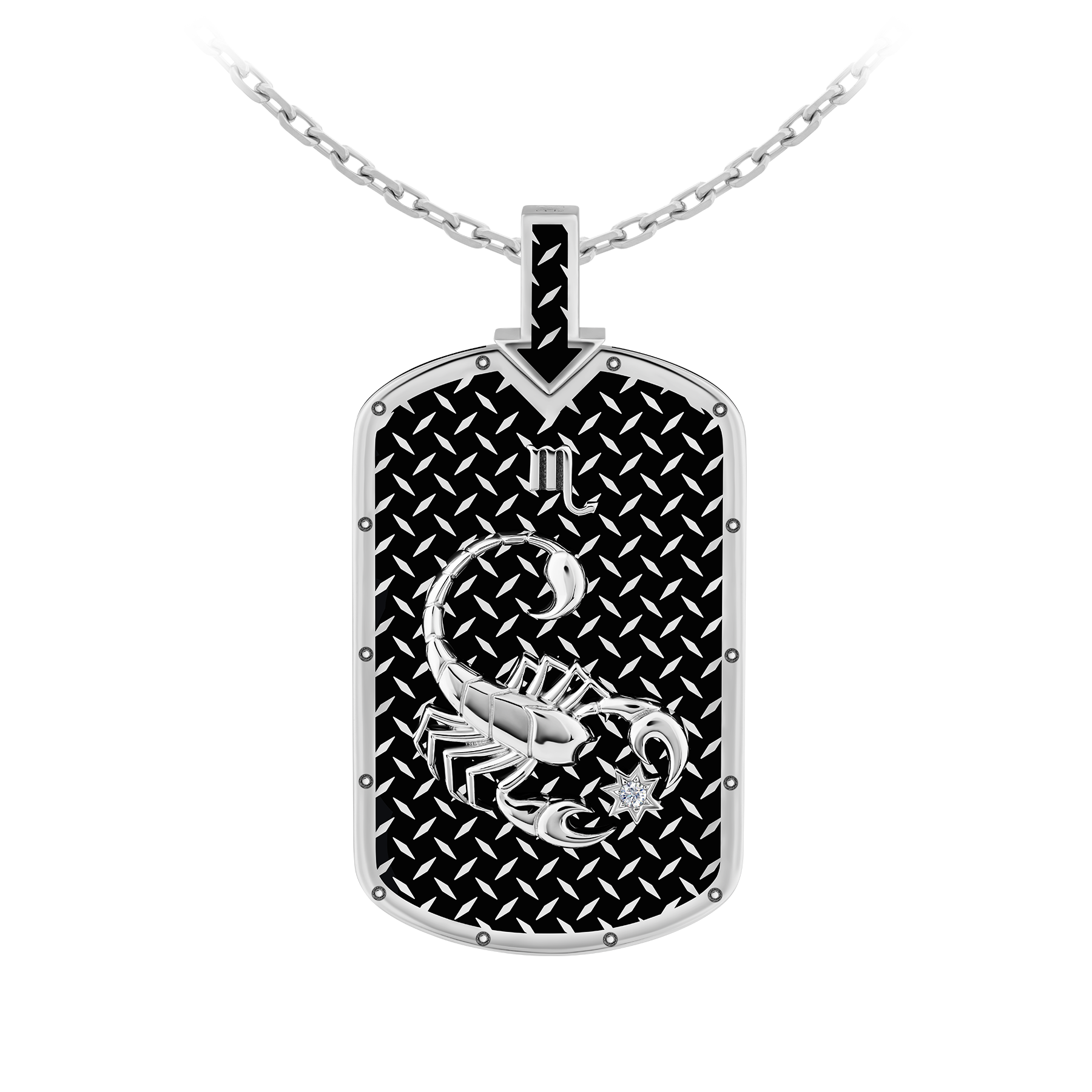 Подвес с бриллиантом, белое золото, нанокерамика