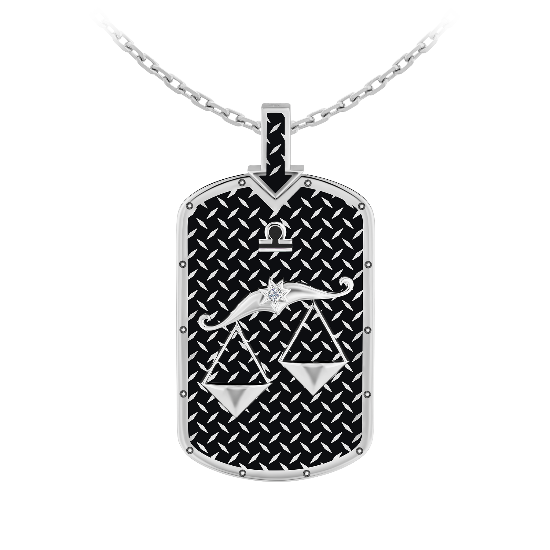 Подвес с бриллиантом, белое золото, нанокерамика