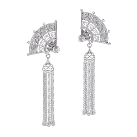 Серьги с бриллиантами, белое золото 2