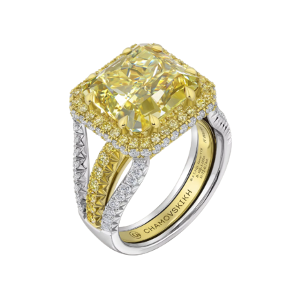 Кольцо с бриллиантами, желтое и белое золото 1