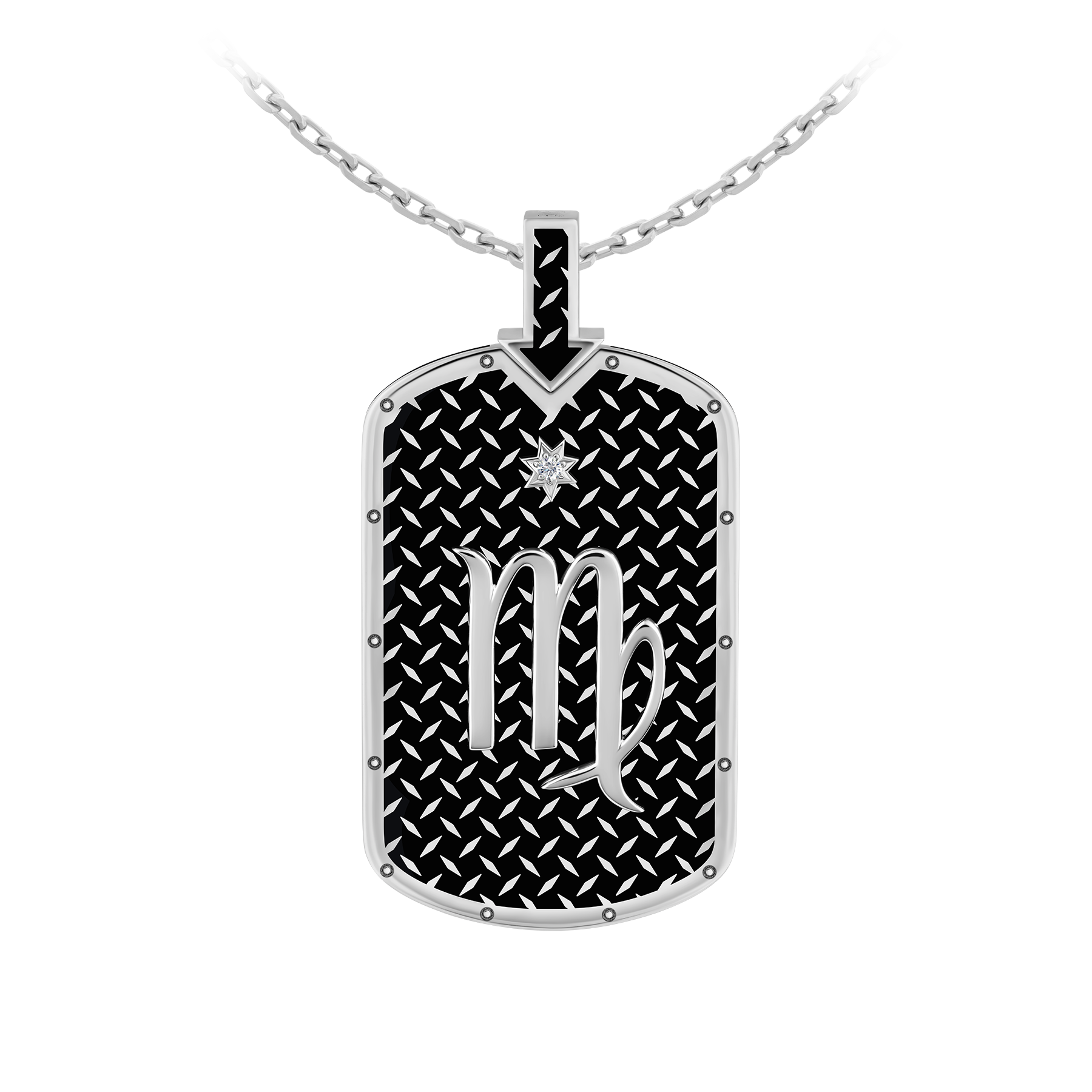 Подвес с бриллиантом, белое золото, наноркерамика