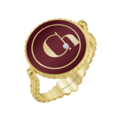 Кольцо с бриллиантами, жёлтое золото, н.керамика