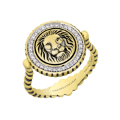 Кольцо с бриллиантами, жёлтое золото, н.керамика