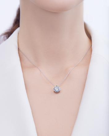 Колье с бриллиантами, белое золото 3