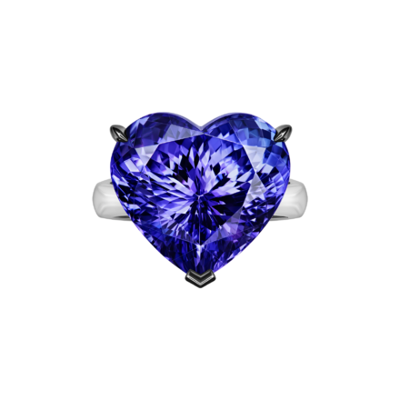 Кольцо с танзанитом, белое золото 3