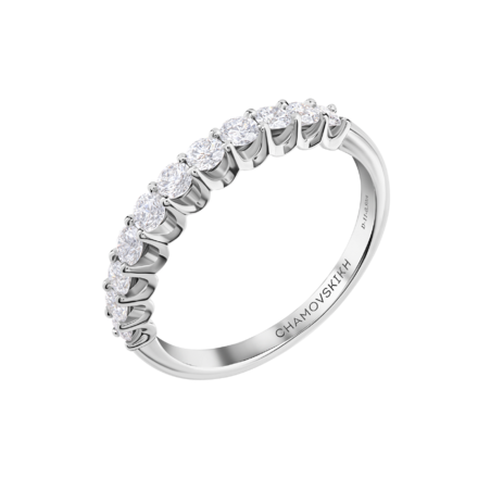 Обручальное кольцо с бриллиантами, белое золото 1