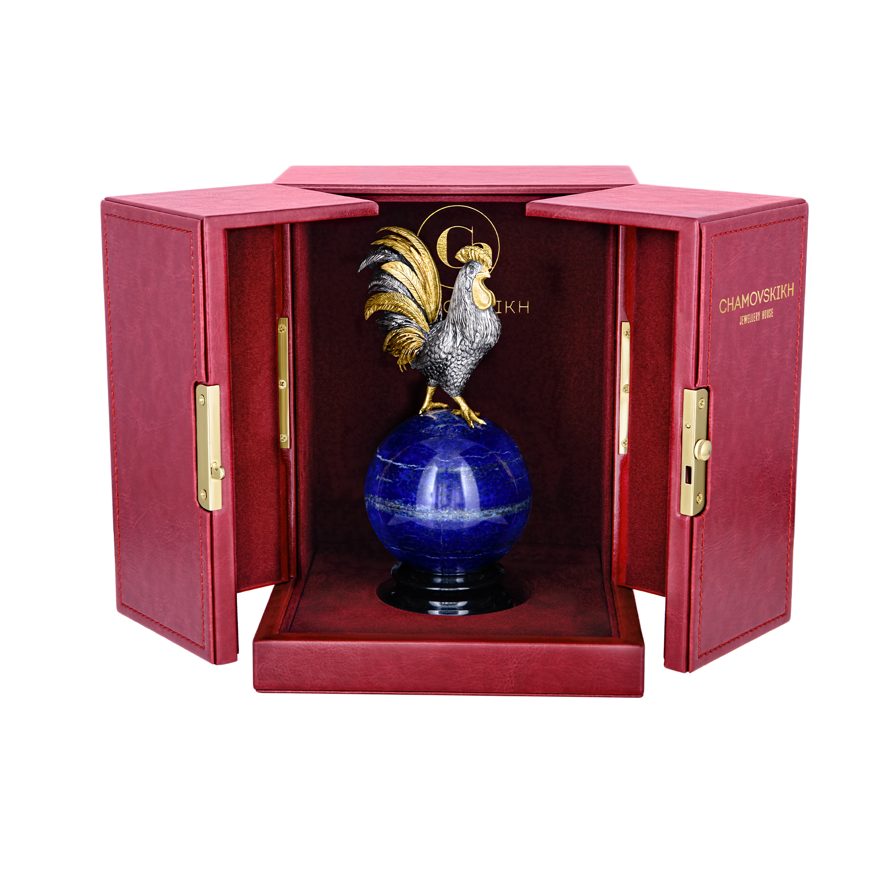 Настольная скульптура «Петух на шаре»