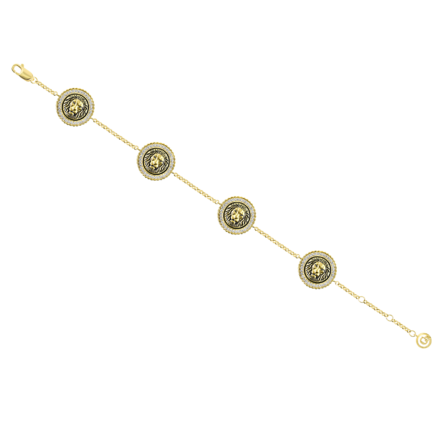 Браслет с бриллиантами, желтое золото 1