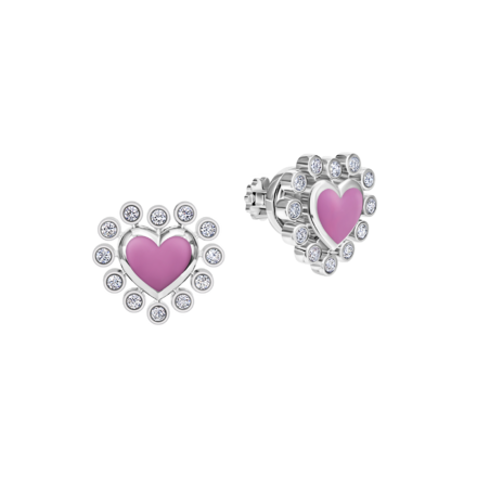 Пусеты с бриллиантами, белое золото, н.керамика 1