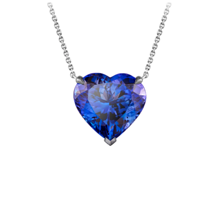 Колье с танзанитом и бриллиантами, белое золото 1