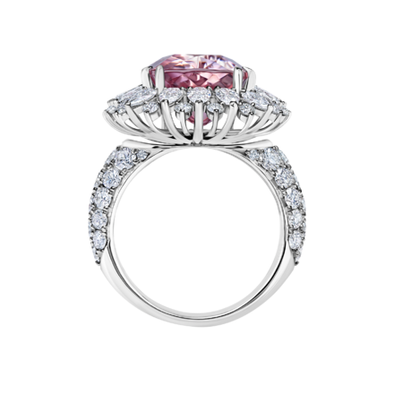 Кольцо с морганитом и бриллиантами, белое золото 3