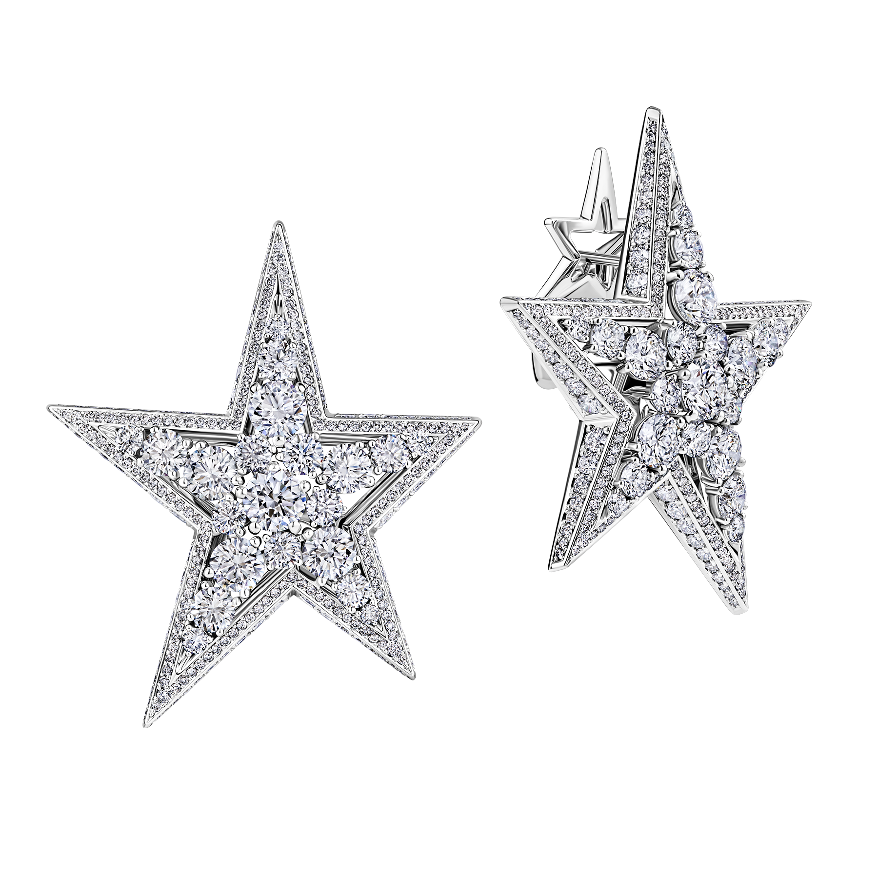 Серьги с бриллиантами, белое золото