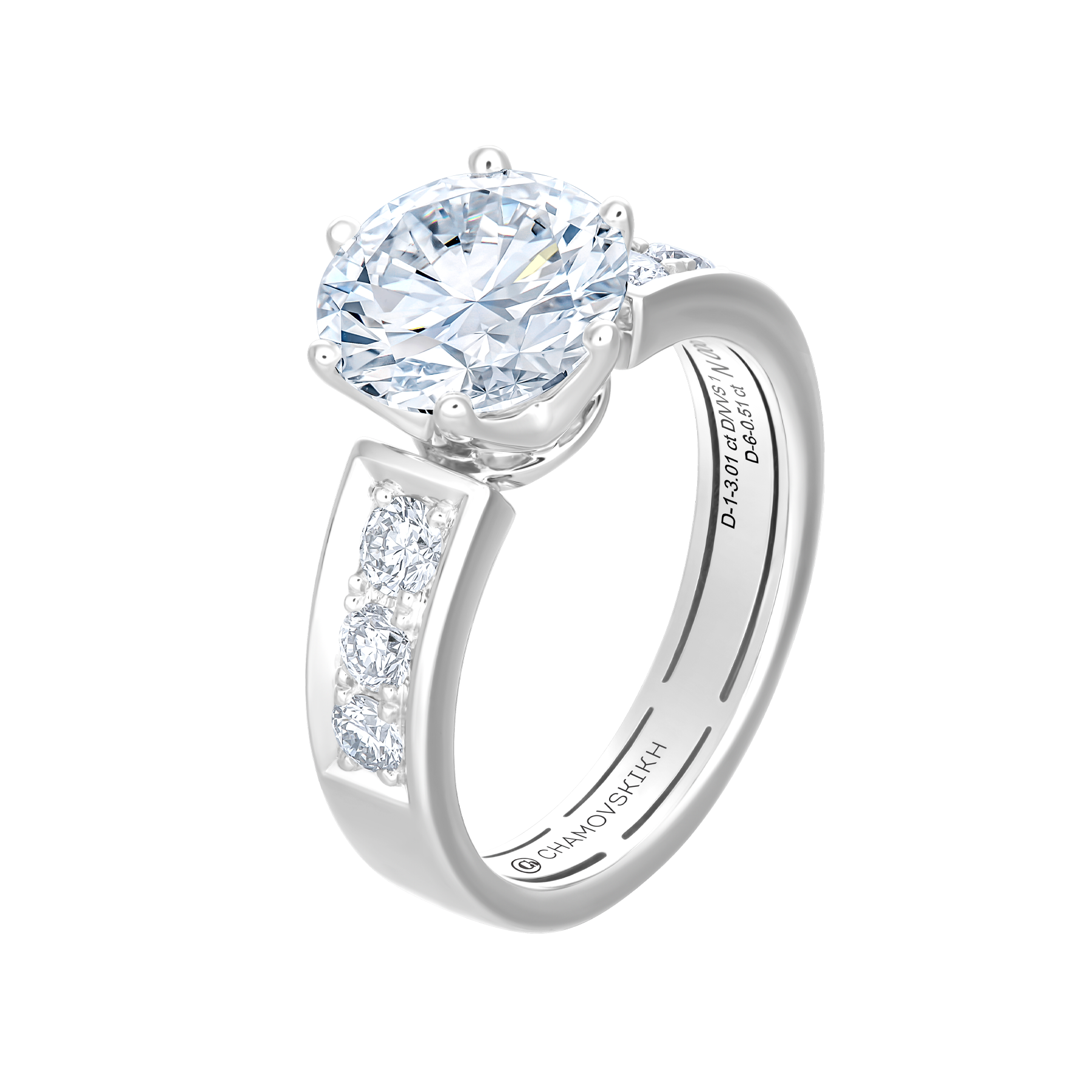 Кольцо с бриллиантами, белое золото