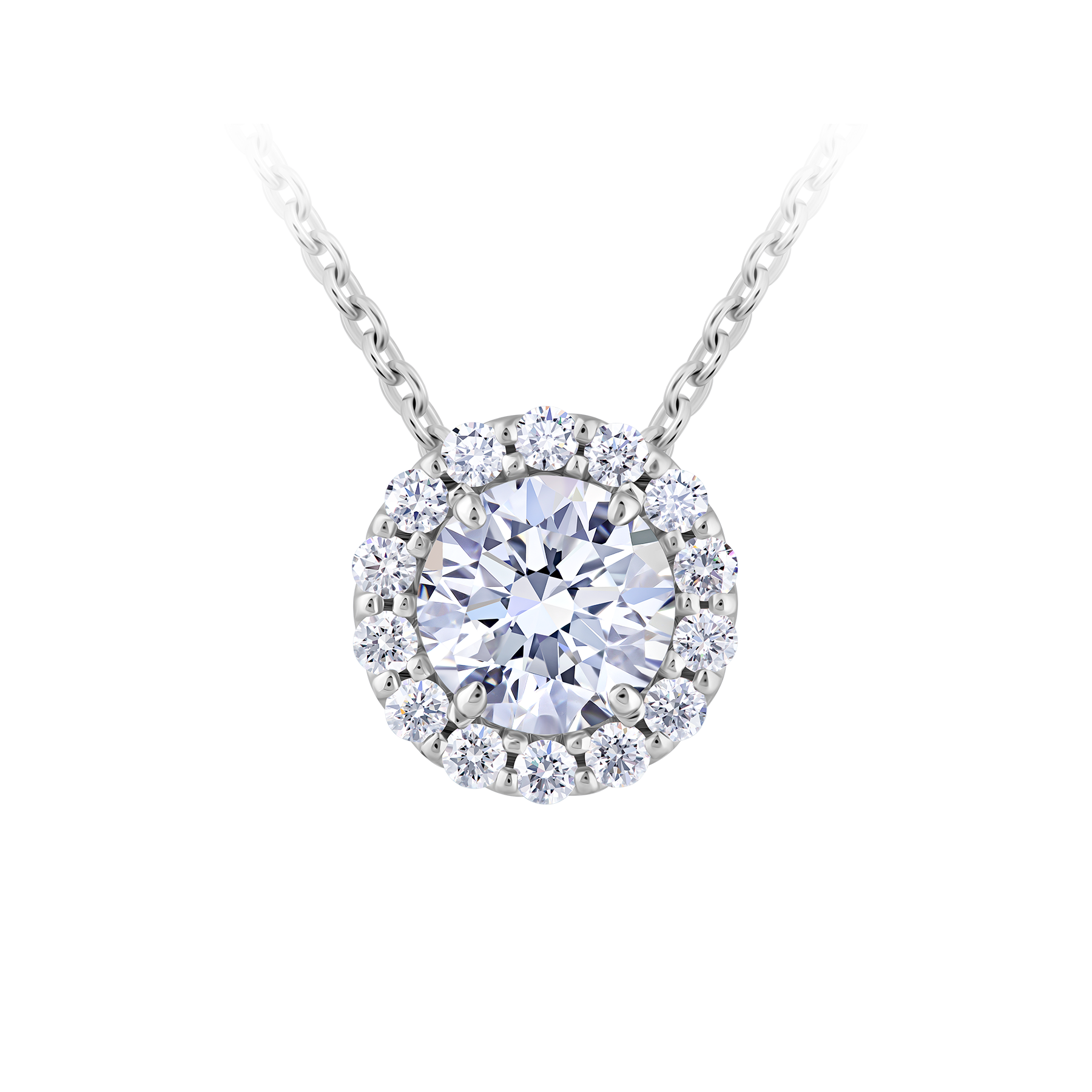 Подвес с бриллиантами, белое золото