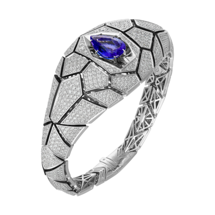 Браслет с танзанитом и бриллиантами, белое золото 1