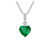 Колье с изумрудом и бриллиантами, белое золото