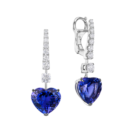 Серьги с танзанитами и бриллиантами, белое золото 1