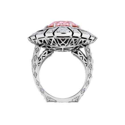 Кольцо с морганитом и бриллиантами, белое золото 3