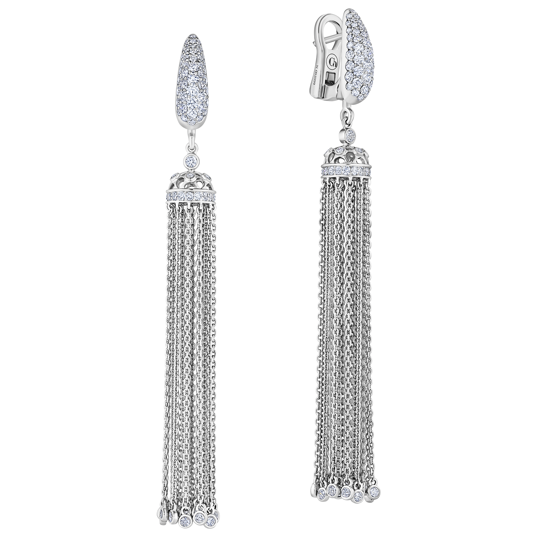 Серьги с бриллиантами, белое золото