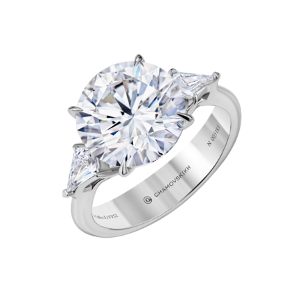 Кольцо с бриллиантами, белое золото 1