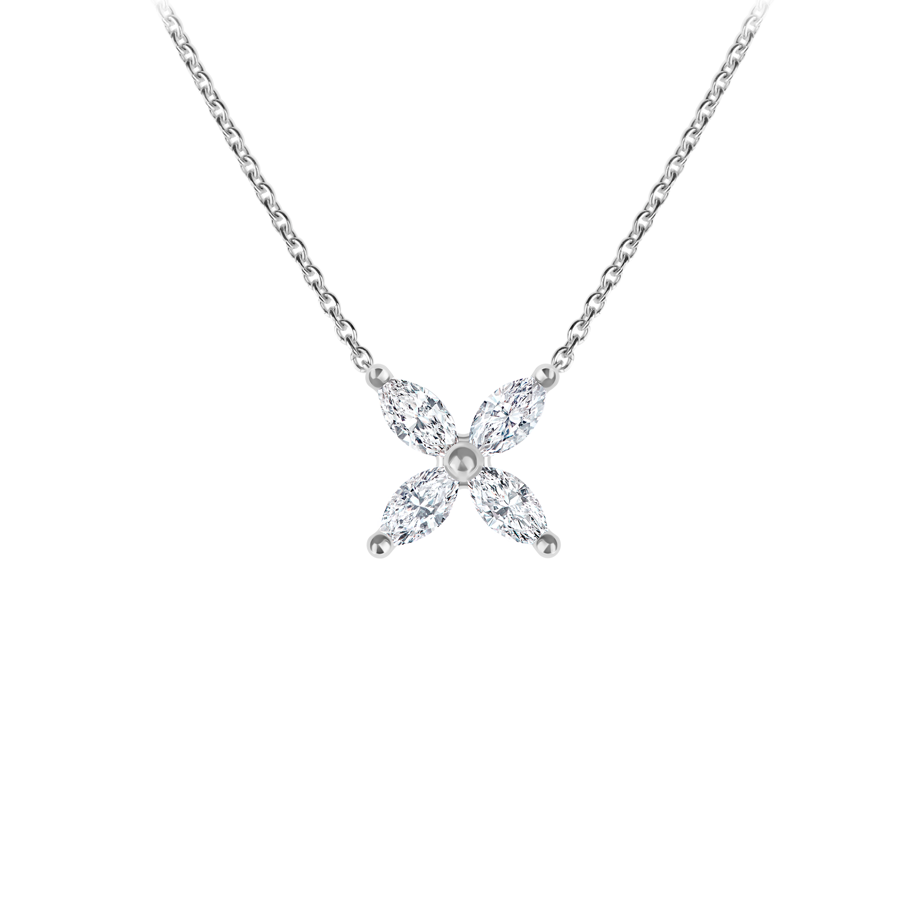 Колье с бриллиантами, белое золото