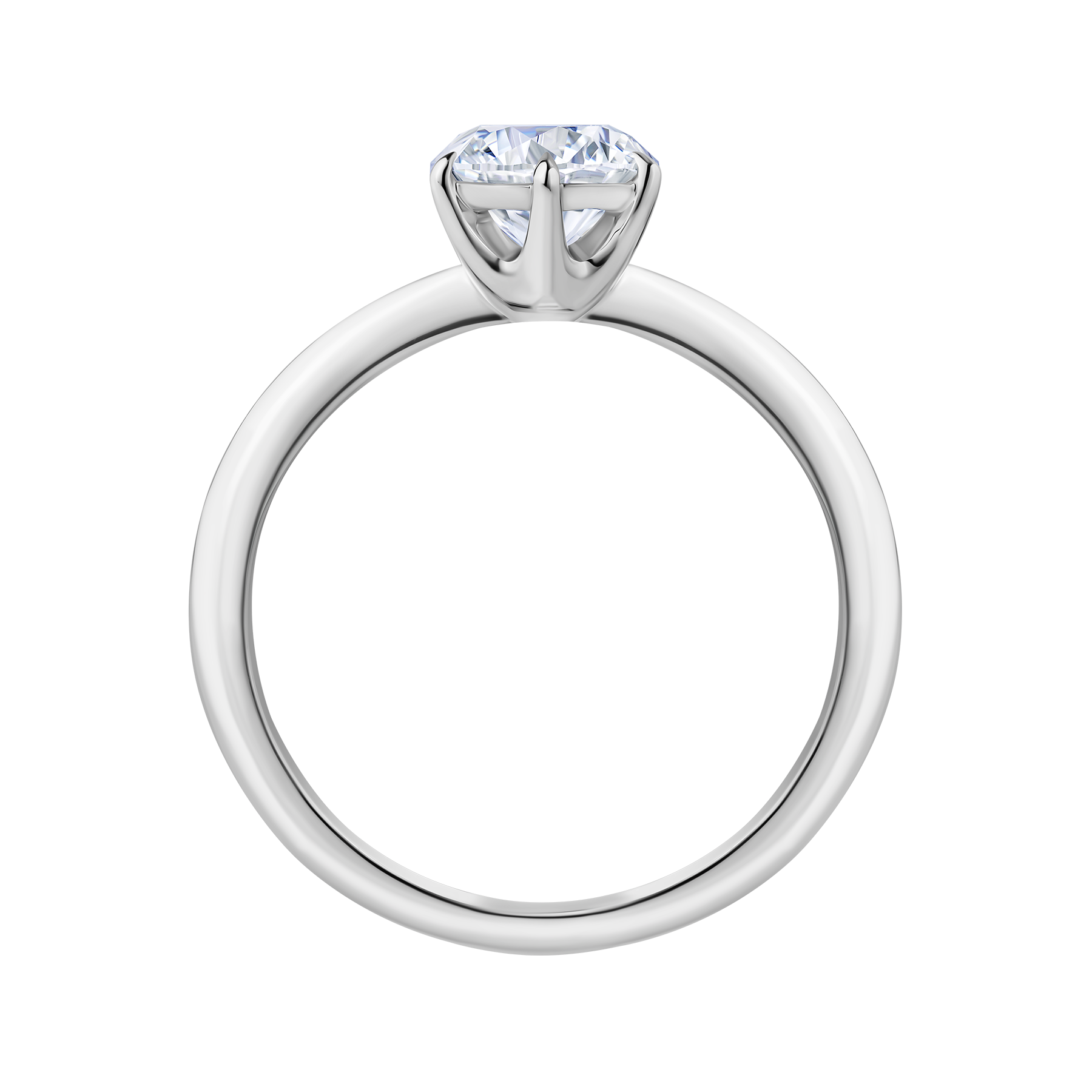 Кольцо с бриллиантом, белое золото